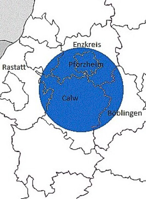 unser Liefergebiet für Absetzcontainer erstreckt sich über Calw, Bad Wildbad, Pforzheim über den südlichen Enzkreis bis nach Böblingen und Sindelfingen